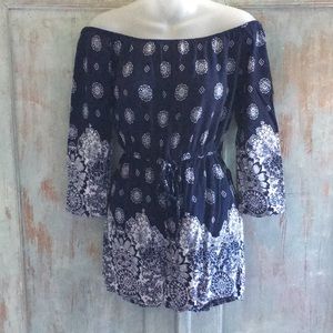 Shortcuts used off the shoulder romper